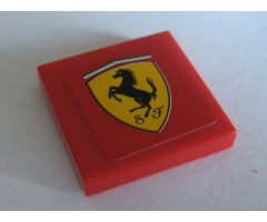 Tile 2 x 2 with Ferrari Logo Pattern (Sticker) - Set 8386
