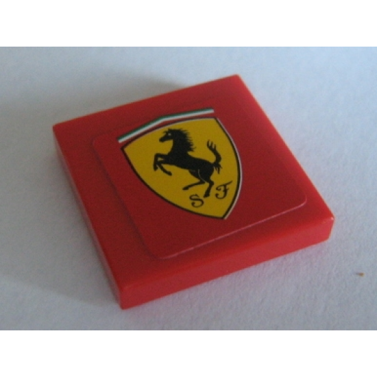 Tile 2 x 2 with Ferrari Logo Pattern (Sticker) - Set 8386