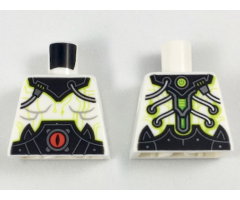 Torso Black Collar and Belt with Red Eye, Silver Cables and Lime Circuitry Pattern