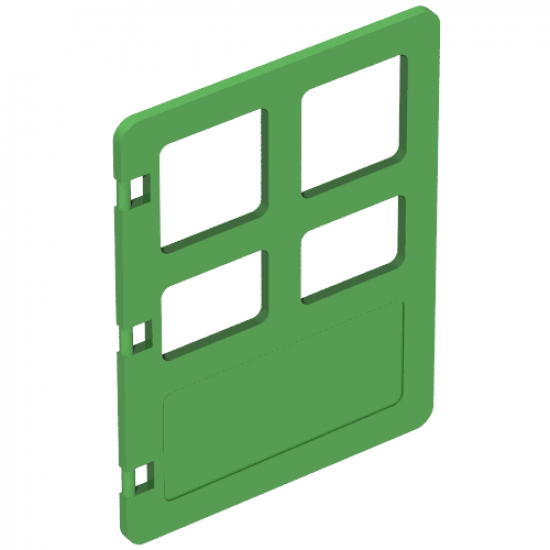Duplo, Building Door / Window Pane 1 x 4 x 4 with Four Panes Diffrent Sizes