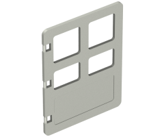 Duplo, Building Door / Window Pane 1 x 4 x 4 with Four Panes Diffrent Sizes
