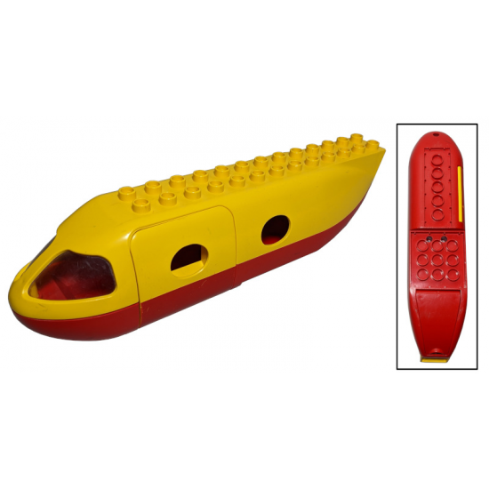 Duplo, Aircraft Airplane Jetliner Fuselage with Red Base and Cargo Door
