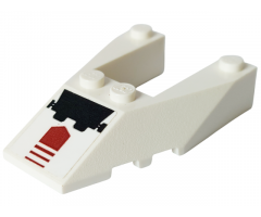 Wedge 6 x 4 Cutout with Stud Notches with Black and Dark Red Arrow Pattern (Sticker) - Set 7714