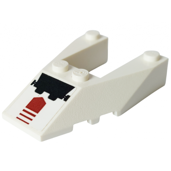 Wedge 6 x 4 Cutout with Stud Notches with Black and Dark Red Arrow Pattern (Sticker) - Set 7714