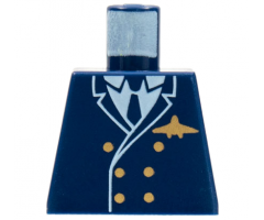 Torso Airplane Pilot, Suit Double Breasted, Tie, Gold Buttons and Logo Pin Pattern