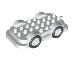Duplo, Vehicle Car Base 4 x 8 with Four Black Wheels and White Hubs