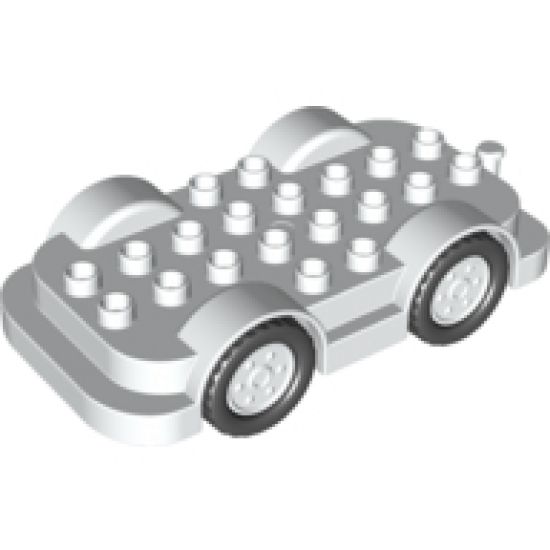 Duplo, Vehicle Car Base 4 x 8 with Four Black Wheels and White Hubs