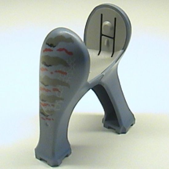 Animal, Body Part Dinosaur Legs Long, Set 6720 Pattern - Dark Gray and Red