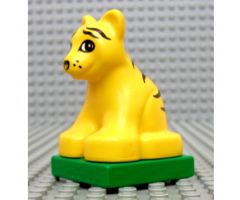 Duplo, Animal Tiger Baby Cub on Green Base