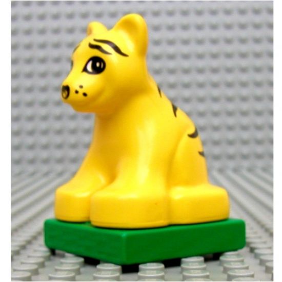 Duplo, Animal Tiger Baby Cub on Green Base