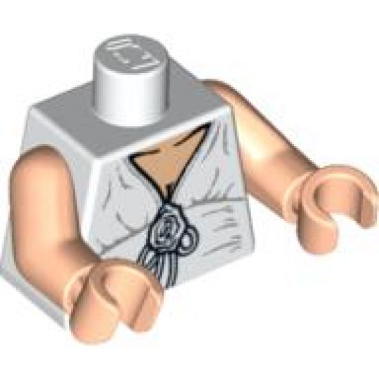Torso Indiana Jones V-Neck with Bow and Flower Pattern / Light Nougat Arms / Light Nougat Hands