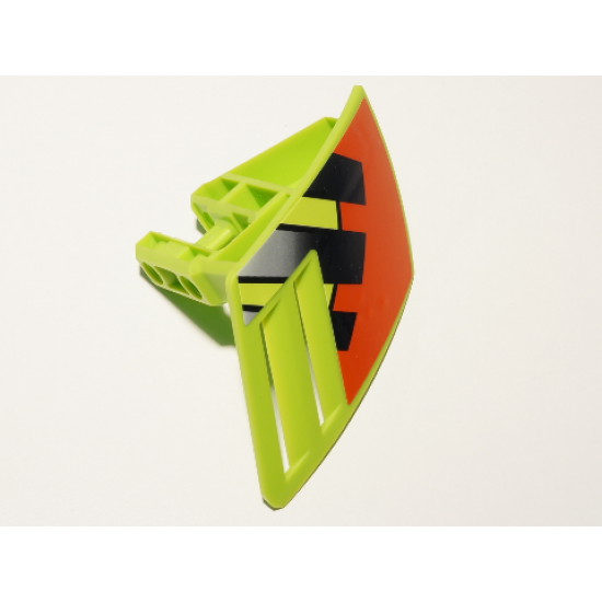 Technic, Panel RC Car Mudguard Small, Right with Red Area and Black Stripes Pattern (Sticker) - Set 8675
