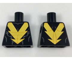 Torso Yellow Lightning 'V', Muscle Contour Lines Pattern