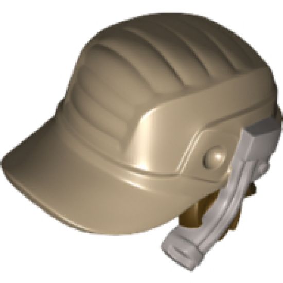 Minifigure, Hair Combo, Hat with Hair, Cap with Flat Silver Headset and Dark Brown Hair Pattern (SW Jyn Erso)