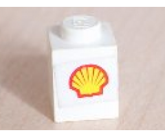 Brick 1 x 1 with Shell Logo Pattern (Sticker) - Set 6634