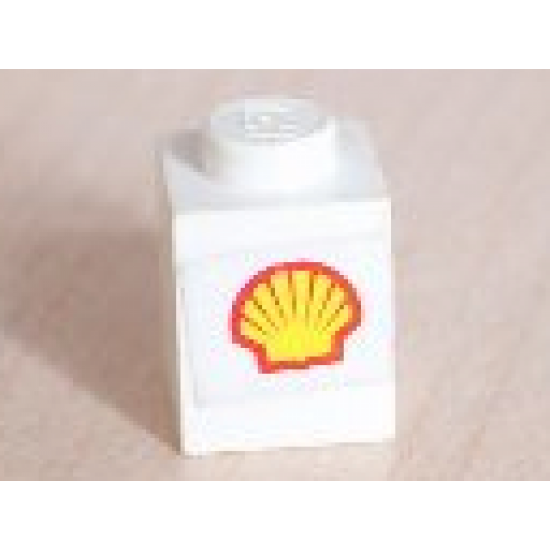 Brick 1 x 1 with Shell Logo Pattern (Sticker) - Set 6634