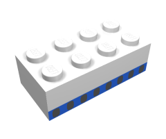 Brick 2 x 4 with Plane Windows 8 in Thin Blue Stripe Pattern