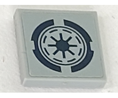 Tile 2 x 2 with Dark Blue SW Republic Logo Pattern (Sticker) - Set 75046