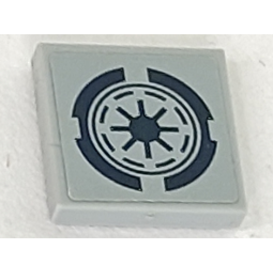Tile 2 x 2 with Dark Blue SW Republic Logo Pattern (Sticker) - Set 75046