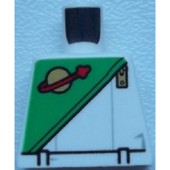 Torso Space Futuron Green Pattern, Gold Zipper and Classic Logo, White Belt