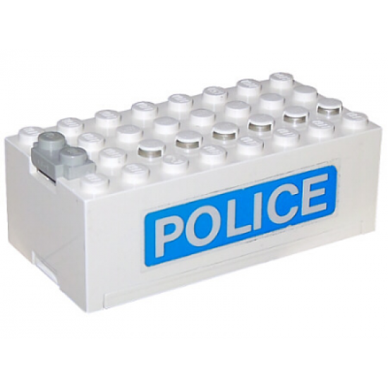 Electric, Battery Box 9V Small with 'POLICE' Pattern on Both Sides (Stickers) - Set 6450