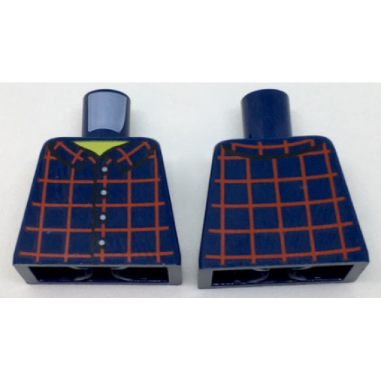Torso Plaid Button Shirt Front and Back Pattern