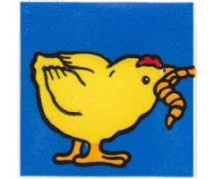 Duplo, Tile 2 x 2 x 1 with Chicken Mosaic Picture 11 Pattern (Set 1014)