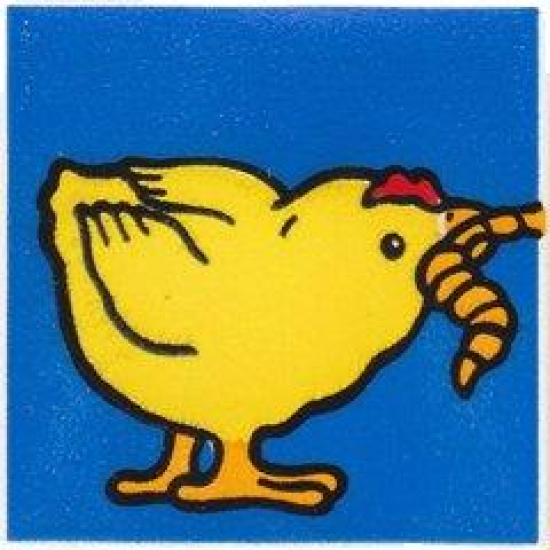 Duplo, Tile 2 x 2 x 1 with Chicken Mosaic Picture 11 Pattern (Set 1014)