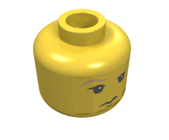 Minifigure, Head Male HP Draco with Brown Eyebrows, White Pupils, Closed Mouth Pattern - Blocked Open Stud