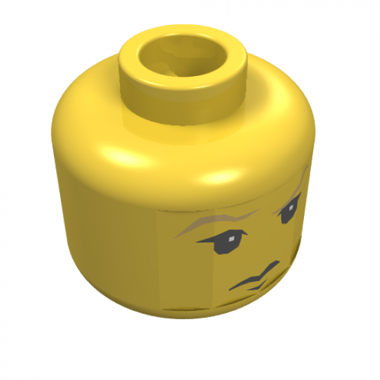 Minifigure, Head Male HP Draco with Brown Eyebrows, White Pupils, Closed Mouth Pattern - Blocked Open Stud