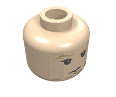 Minifigure, Head Male HP Draco with Brown Eyebrows, White Pupils, Closed Mouth Pattern - Blocked Open Stud