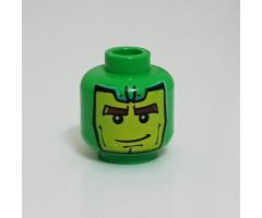 Minifigure, Head Balaclava with Green Goblin Face, Lines on Back Pattern - Blocked Open Stud