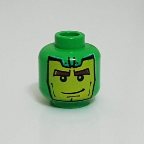 Minifigure, Head Balaclava with Green Goblin Face, Lines on Back Pattern - Blocked Open Stud