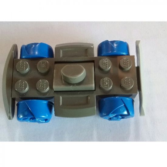 Vehicle, Base 4 x 6 Racer Base with Blue Wheels and Light Gray Bumper