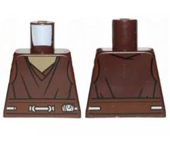 Torso SW Jedi Robe, Dark Tan Undershirt Pattern (Plo Koon)