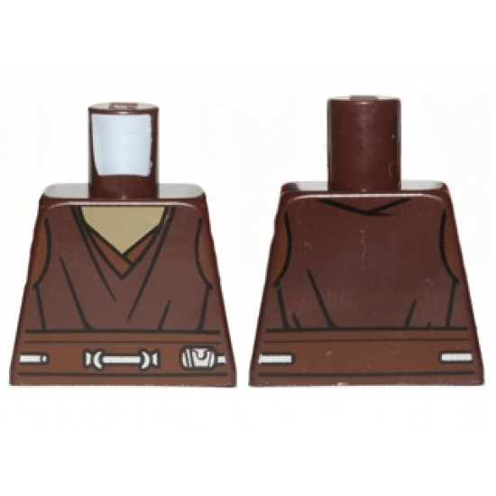 Torso SW Jedi Robe, Dark Tan Undershirt Pattern (Plo Koon)