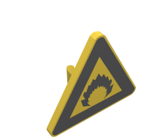 Road Sign 2 x 2 Triangle with Clip with Black Flame Pattern