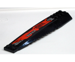 Wedge 16 x 4 Triple Curved with Red, Dark Red and Silver Circuitry Long Pattern Model Right Side (Sticker) - Set 7721