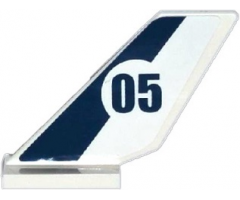 Tail Shuttle with Dark Blue Stripe and '05' in White Circle Pattern on Both Sides (Stickers) - Set 60067