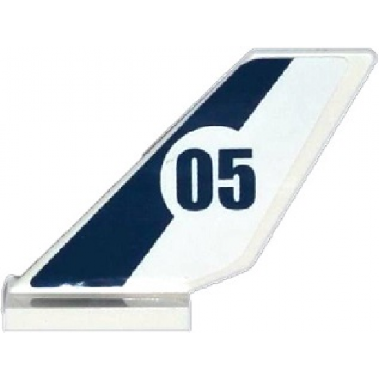 Tail Shuttle with Dark Blue Stripe and '05' in White Circle Pattern on Both Sides (Stickers) - Set 60067