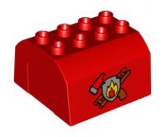 Duplo, Train Cab Upper Section with Axe, Ladder and Fire Pattern