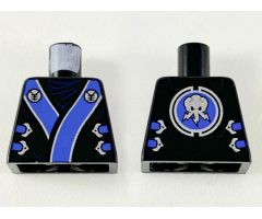 Torso Ninjago Robe with Blue and Silver Sash Pattern