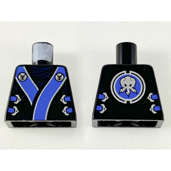 Torso Ninjago Robe with Blue and Silver Sash Pattern