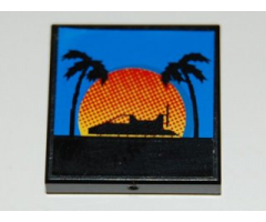 Tile 2 x 2 with Hovercraft Sunset Pattern (Sticker) - Set 8485