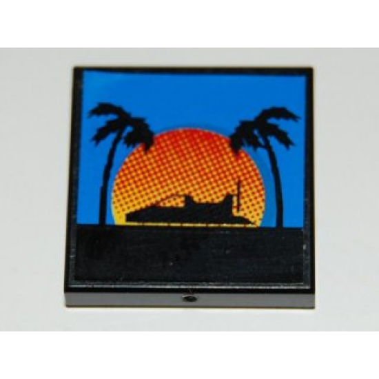Tile 2 x 2 with Hovercraft Sunset Pattern (Sticker) - Set 8485