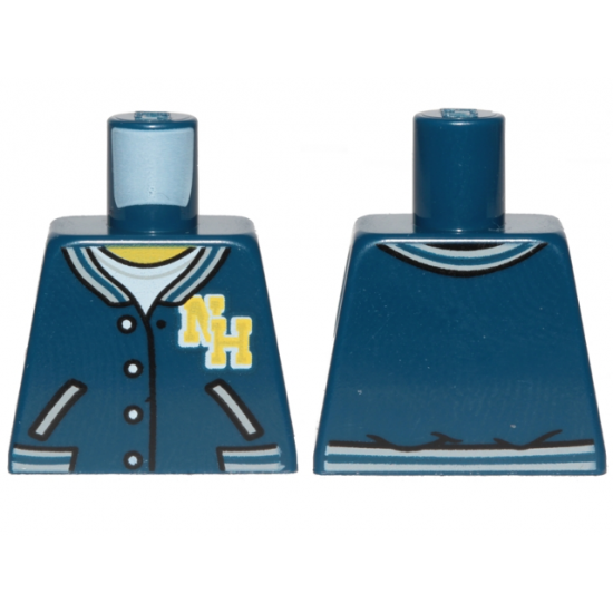 Torso Jacket, White Undershirt, Yellow 'N and 'H' Letters Pattern