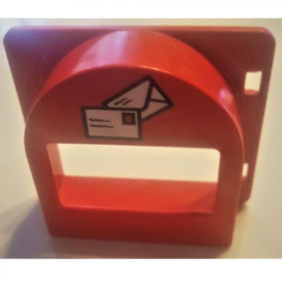 Duplo, Building Door / Window Pane Mailbox 1 x 4 x 3 Raised with Envelopes Pattern