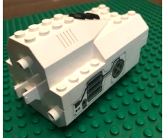 Electric, Light & Sound Rocket Engine, Battery Box with White Cover with Fan, Piping and Vents Pattern both sides (Stickers) - Set 6454