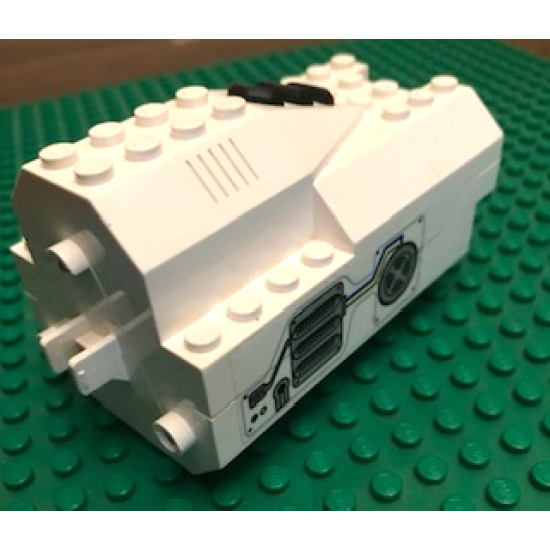 Electric, Light & Sound Rocket Engine, Battery Box with White Cover with Fan, Piping and Vents Pattern both sides (Stickers) - Set 6454