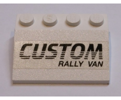 Slope 33 3 x 4 with Black 'CUSTOM RALLY VAN' Pattern (Sticker) - Set 5550